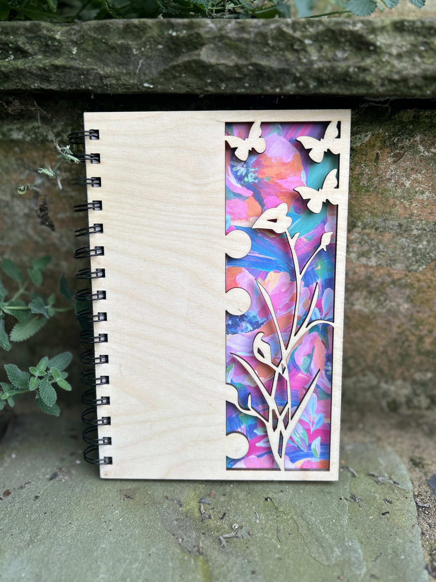 Butterflies Wooden Notebook