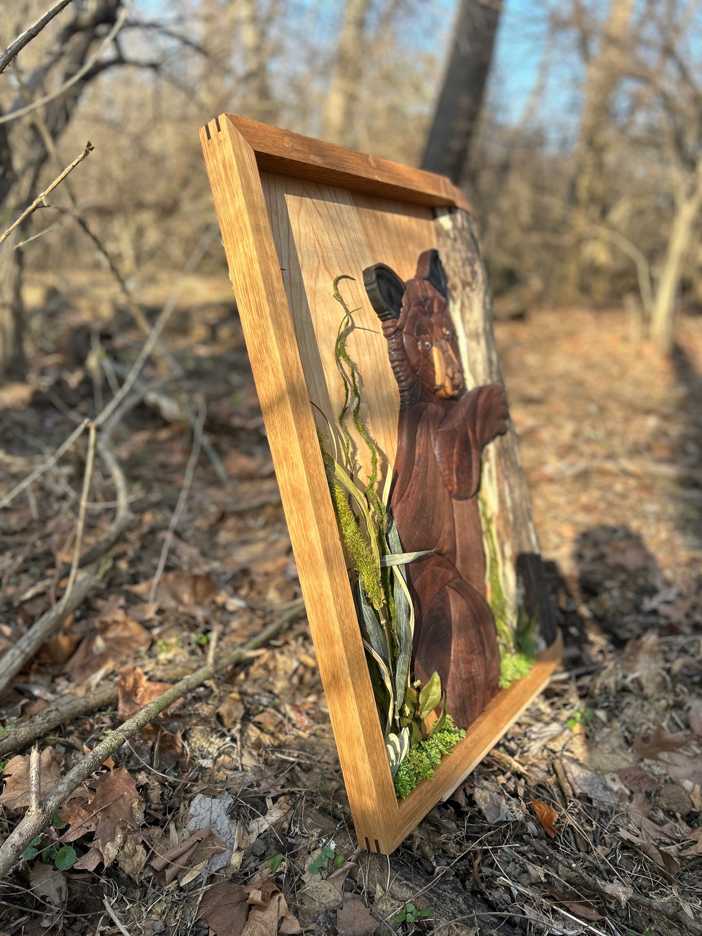"Quiet Observer" - Intarsia Black Bear