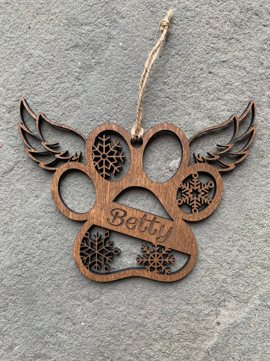 Memorial Dog Paw Ornament